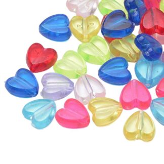 Acrylic Heart Beads – Mixed Colour – 8x8mm – Pack Of 100
