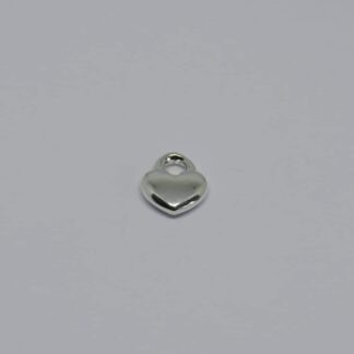 Sterling Silver Puffed Heart Charm – 8x9mm