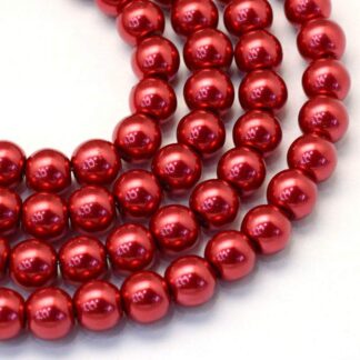 Glass Pearls – Red – 6mm – Strand Of 75 Beads