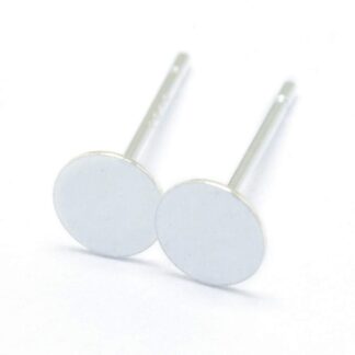 Sterling Silver Flat Pad Studs – 6mm – 1 Pair
