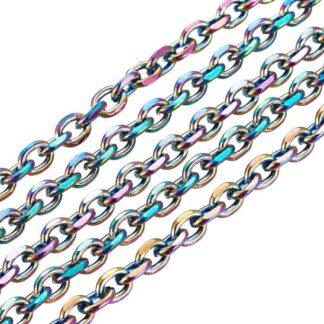 Cable Chain – Stainless Steel – Multicoloured – 2x2x1mm – 1 Metre Length