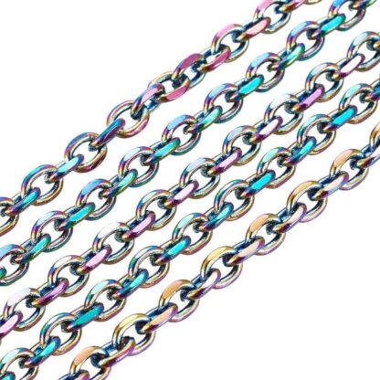 Cable Chain – Stainless Steel – Multicoloured – 2x2x1mm – 1 Metre Length