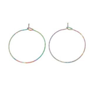 316 Surgical Stainless Steel Hoop Earrings – Multicoloured – 25mm – 5 Pairs