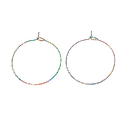 316 Surgical Stainless Steel Hoop Earrings – Multicoloured – 25mm – 5 Pairs