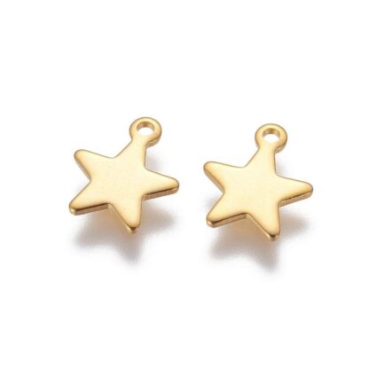 Star Charm – Gold – Stainless Steel – 11x9mm