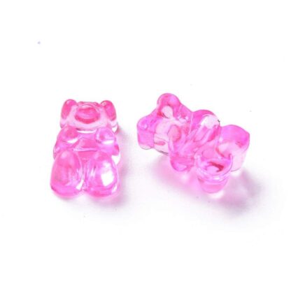 Transparent Acrylic Beads – Bear – Mixed Colour – 12x8mm – Pack Of 50