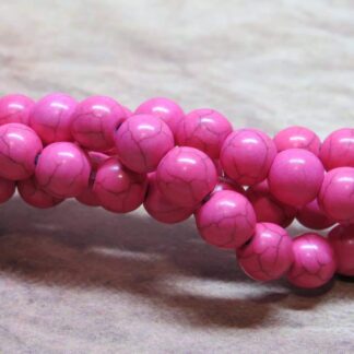 Howlite Beads – Pink – 8mm – Strand Of 50 Beads