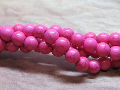 Howlite Beads – Pink – 8mm – Strand Of 50 Beads