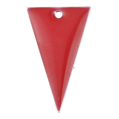Enamelled Copper Pendant – Triangle – Red – 22x13mm