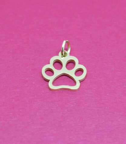 Paw Print Pendant – Gold – Stainless Steel – 11x11mm