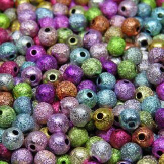 Acrylic Beads – Round – Mixed Colour – 8mm – Pack Of 50