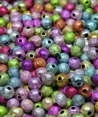 Acrylic Beads – Round – Mixed Colour – 6mm – Pack Of 50