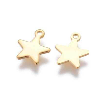Star Charm – Gold – Stainless Steel – 11x9mm