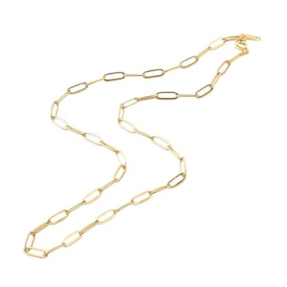 Stainless Steel Paperclip Necklace Chain – Gold – Link Size – 12x4x1mm