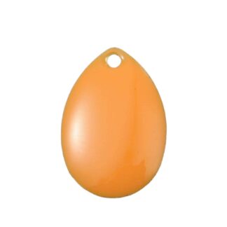 Enamelled Copper Teardrop Charm/Pendant – Orange – 14x10mm