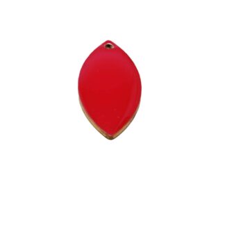 Enamelled Copper Marquise Charm/Pendant – Red – 23x10mm