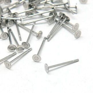Earring Posts – Stainless Steel – 4mm – Pack Of 10 Pairs