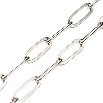 Stainless Steel Paperclip Necklace Chain – Link Size – 12x4x1mm