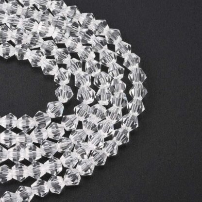 Crystal Bicones – AA Grade – Clear – 4mm – Strand Of 90 Beads