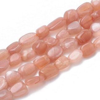 Sunstone Tumbled Nuggets – Strand Of 20 Beads