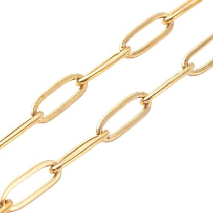 Stainless Steel Paperclip Necklace Chain – Gold – Link Size – 12x4x1mm