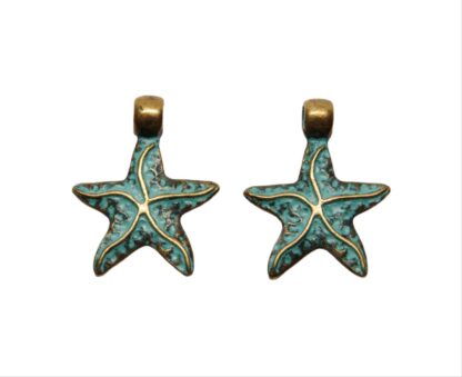 Starfish Charm – Antique Copper Patina – 22x17mm