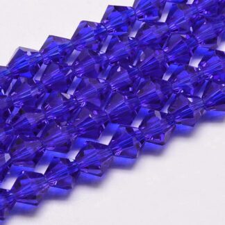 Crystal Bicones – AA Grade – Royal Blue – 4mm – Strand Of 90 Beads