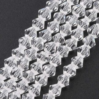 Crystal Bicones – AA Grade – Clear – 4mm – Strand Of 90 Beads