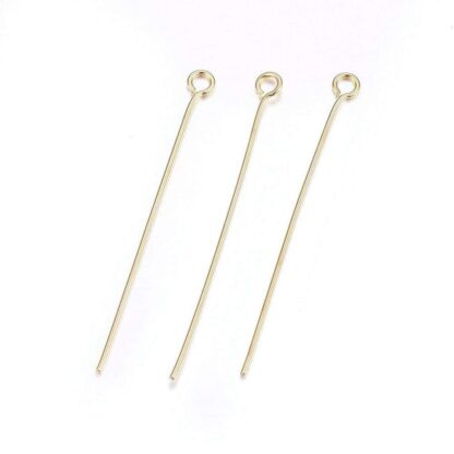 Eye Pins – Gold – Stainless Steel – 40×0.6mm – Pack Of 20