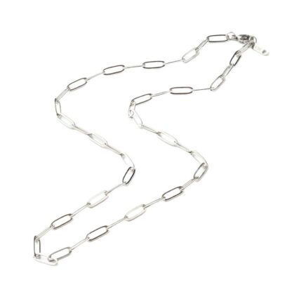 Stainless Steel Paperclip Necklace Chain – Link Size – 12x4x1mm