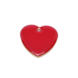 Heart Pendant – Enamelled Copper – Red – 16x16mm