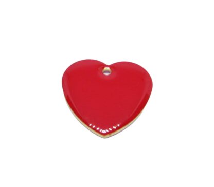 Heart Pendant – Enamelled Copper – Red – 16x16mm