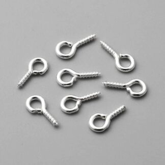 Stainless Steel Ball Stud With Loop – Bright Silver – 4mm – 5 Pairs