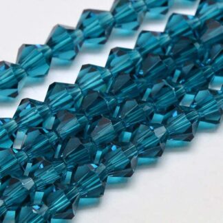 Crystal Bicones – AA Grade – Teal – 4mm – Strand Of 90 Beads