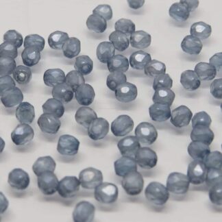 Czech Fire Polished Glass Beads – Matt Sapphire – 3mm – Pack Of 20