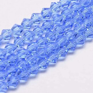 Crystal Bicones – AA Grade – Sapphire – 4mm – Strand Of 90 Beads