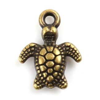 Turtle Charm – Antique Bronze – 13x10mm