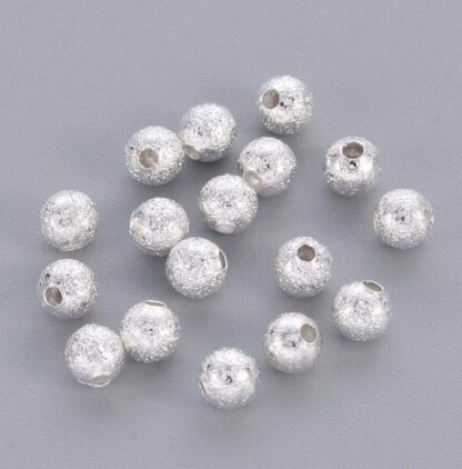 Brass Textured Spacer Bead – Silver – 4mm