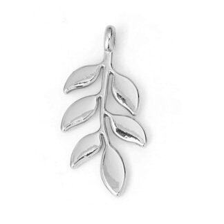 Leaf Charm – Antique Silver – 24x12mm