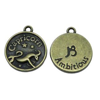 Zodiac Pendant – CAPRICORN – Antique Bronze – 20x17mm