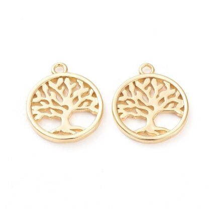 Tree Of Life Pendant – 18 K Gold Plated – 18x15mm