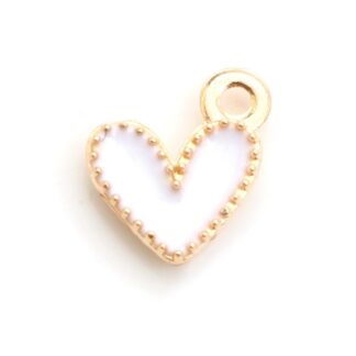 Heart Charm – Gold Plated – Violet Enamel – 9x8mm