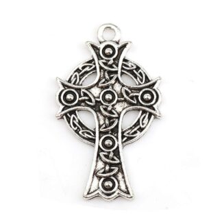 Cross Pendant – Antique Silver – 39x23mm