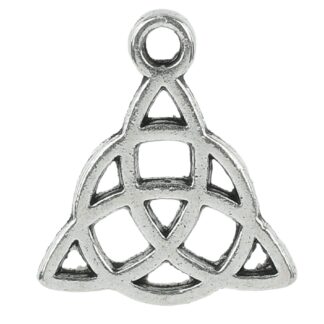 Trinity Knot Round Pendant – Antique Silver – 33x29mm