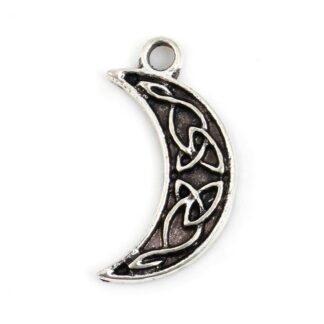 Celtic Moon Charm – Antique Silver – 18x10mm
