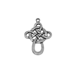 Celtic Knot Cross Pendant – Antique Silver – 33x23mm