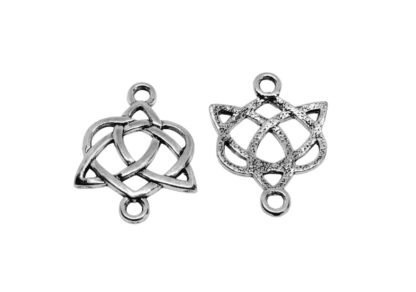 Celtic Knot Connector – Antique Silver – 24x19mm