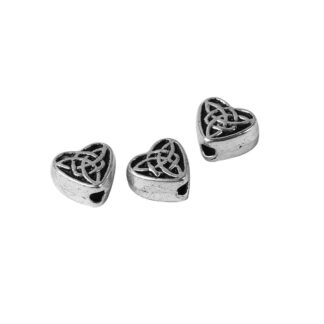 Celtic Knot Heart Spacer Bead – Antique Silver – 6.5x6mm