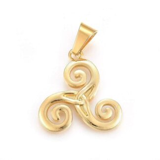 Triskelion Pendant – Stainless Steel – Gold – 29x28mm