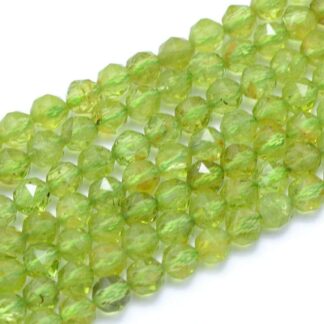 Natural Peridot Beads – Faceted – 4mm – Strand Of 20